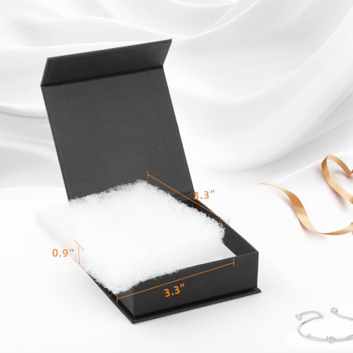 Jewelry Gift Boxes, 10 Pack 3.5x3.5x1.18 inch Small Jewelry Boxes, Small Gift Box for Necklaces Bracelet Earring Ring Gift packaging(Black) - color: Black
