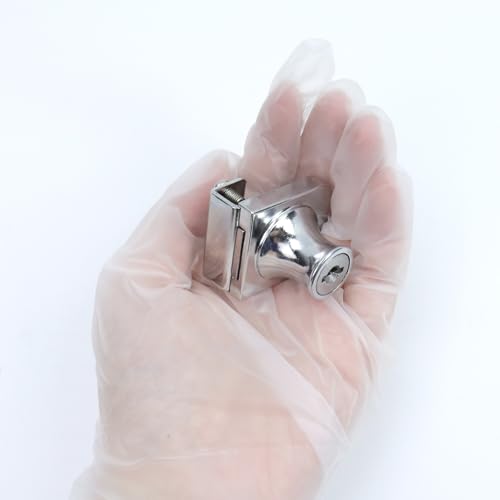 Ghrome Glass Case Lock, 1.38x1.26 Inch Rectangle, 2 Sets, Keyed Different - color: Chrome, size: 1.38 x 1.26 Inch