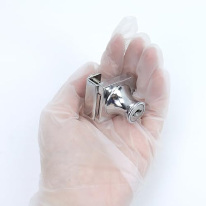 Ghrome Glass Case Lock, 1.38x1.26 Inch Rectangle, 2 Sets, Keyed Different - color: Chrome, size: 1.38 x 1.26 Inch