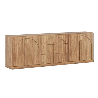 BELLEZE Bijou 3-Piece Modular Sideboard Buffet Cabinet - Camel - color: Bijou Camel Bbc