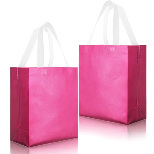 Eccliy 80 Pcs Reusable Gift Bags, Medium, Hot Pink - color: Hot Pink, size: Medium