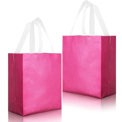 Eccliy 80 Pcs Reusable Gift Bags, Medium, Hot Pink - color: Hot Pink, size: Medium