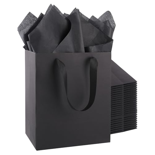 Addblu 10 Pack Black Gift Bags with Handles - color: Small - 10Pcs
