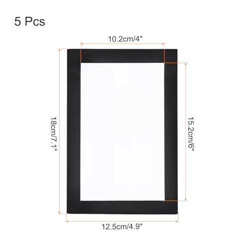 5pcs Self Adhesive Magnetic Poster Frame Wall Sign Holder, 4"x6" Magnetic Picture Frame Document Display Window Sign Wall Mount for Home Office Store Restaurant,Black