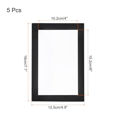 5pcs Self Adhesive Magnetic Poster Frame Wall Sign Holder, 4"x6" Magnetic Picture Frame Document Display Window Sign Wall Mount for Home Office Store Restaurant,Black