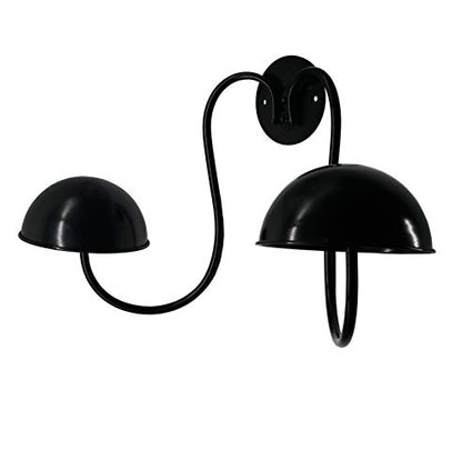 Owlgift Modern Metal Wall Mounted Entryway Retail Hat Rack/Wig Display Stand w/ 2 Circular Hat Hooks, Black - color: Black New