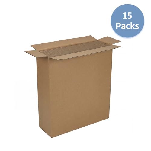 Hoikwo 12x12x3 Large Thin Brown Shipping Boxes Set of 15 - color: Brown, size: 12x12x3-15 Boxes