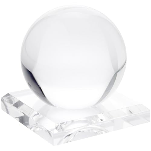 Plymor 4" W x 4" D Clear Square Egg/Sphere Base (2.5" Hole) - size: 4" x 4" x 0.75"