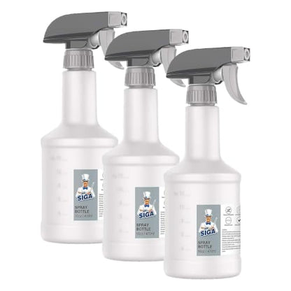 MR.SIGA 16 oz Empty Plastic Spray Bottles for Cleaning Solutions, Heavy Duty Household Reusable Spray Bottles with Measurements and Adjustable Leak Proof Nozzle, 9 Pack - size: 470ml, 9 Pack