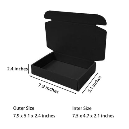 30 Pack 7.9x5.1x2.4 in Black Shipping Boxes - color: Black, size: 7.9 x 5.1 x 2.4"