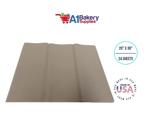Tissue Paper Squares, Bulk 24 Sheets, Premium Gift Wrap and Art Supplies for Birthdays, Holidays, or Presents by A1BakerySupplies, Small 20 Inch x 30 Inch (Dessert Tan) - color: Dessert Tan