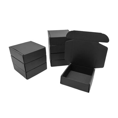 50 Pack 6x6x2 in Black Shipping Boxes - color: Black, size: 6x6x2 in