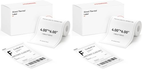 NIIMBOT 4×6'' Shipping Labels Only for NIIMBOT B4 Label Printer (Pack of 2) - size: 4" x 6" (Pack of 2)