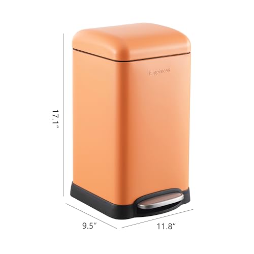 happimess Betty Retro Mini 3.2 Gal Step Trash Can, Carrot Cake - color: Carrot Cake