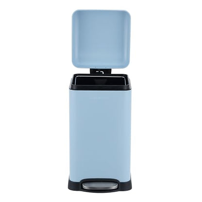 happimess Betty Retro Mini 3.2 Gal Step Trash Can, Tide Pool Blue - color: Tide Pool Blue