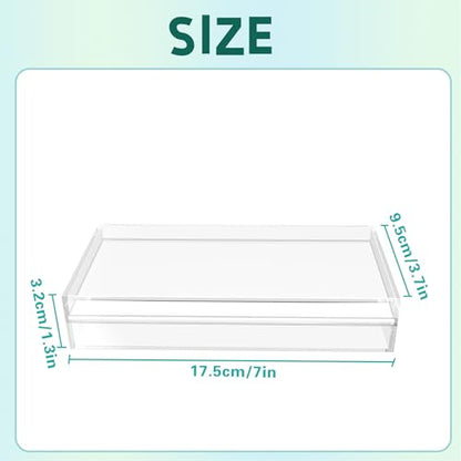 2 PCS Clear Acrylic Cash Box, Acrylic Money Storage Box Holder Organizer for Cash, Cash Organizer, Single Row Currency Cash Tray Storage Box Holder Organizer for Money, 7 x 3.7 x 1.3 Inch