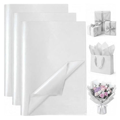 White Gift Wrapping Tissue Paper Bulk for Gift Bags,160 Sheets 20 x 14 Inch - color: White