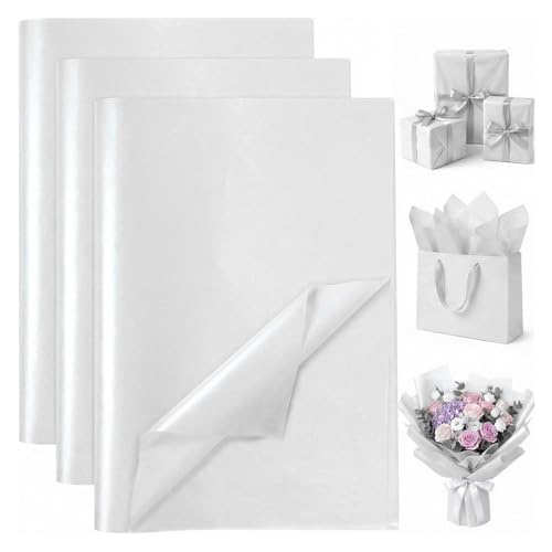 White Gift Wrapping Tissue Paper Bulk for Gift Bags,160 Sheets 20 x 14 Inch - color: White