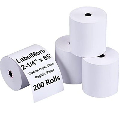 LabelMore 2-1/4" X 85' Thermal Receipt Paper, Credit Card Paper Rolls Thermal, Cash Register Roll, Premium Pos Printer Paper (200 Rolls) - size: 2-1/4" x 85'(200 Rolls)