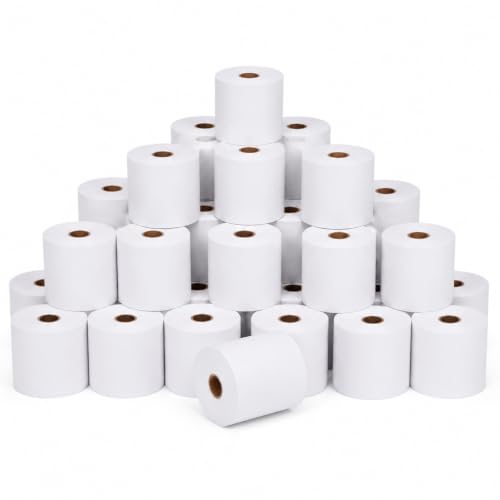 Thermal Paper Rolls, 2 1/4" x 80', 50 Rolls/Case, White Receipt Paper for POS & Credit Card Terminals - size: 2 1/4" x 80'