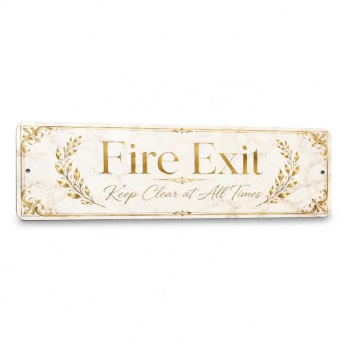 Fire Exit Luxe Gold Business Sign - style: Fire Exit