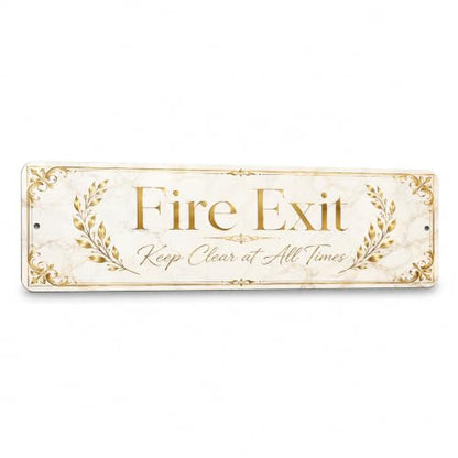 Fire Exit Luxe Gold Business Sign - style: Fire Exit