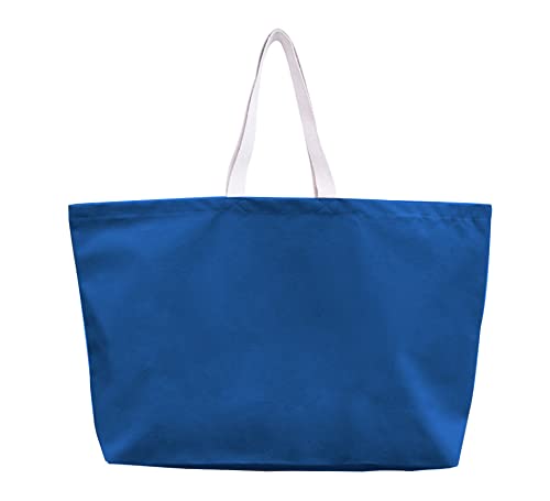 Large Canvas Tote Bag Reusable Extra Big Grocery Bags - color: Ocean Blue