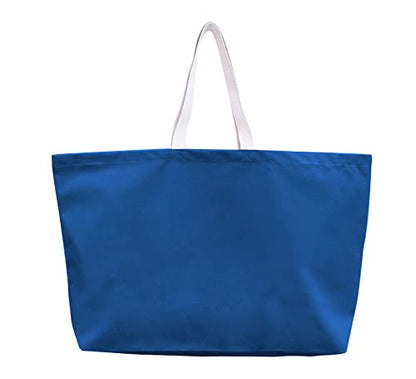 Large Canvas Tote Bag Reusable Extra Big Grocery Bags - color: Ocean Blue