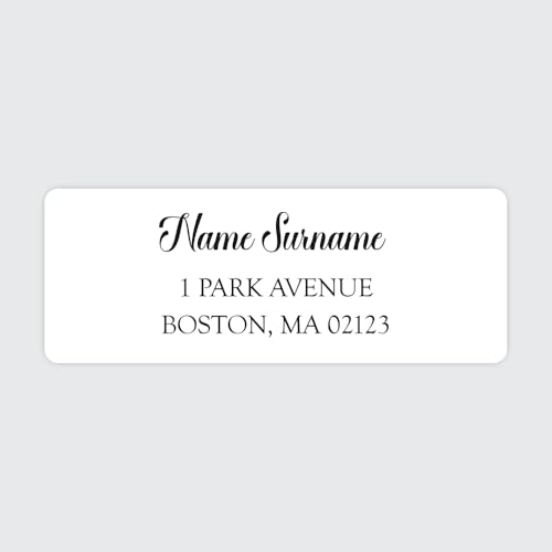 Personalized Return Address Labels – Classic Script Design, Custom Name & Address, Peel & Stick Mailing Labels, 100 Count (1" x 2⅝") by Dotty About Paper - color: Classic Script X 100