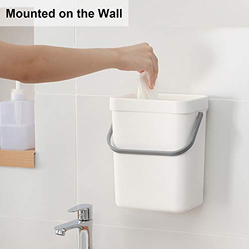 LALASTAR Mini Desktop Trash Can with Lid, Small Countertop Garbage Can, Plastic Tiny Tabletop Wastebasket for Office/Kitchen/Coffee Table, 3L/0.8 Gal, White - color: White, size: 3L-Lift