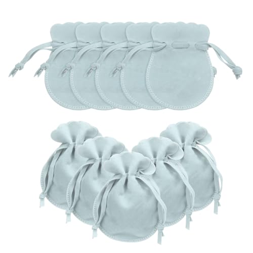 uxcell 20pcs Small Velvet Drawstring Pouch,2.8"x3.5" Jewelry Bag,Light Blue - color: Light Blue, size: 2.8" x 3.5"