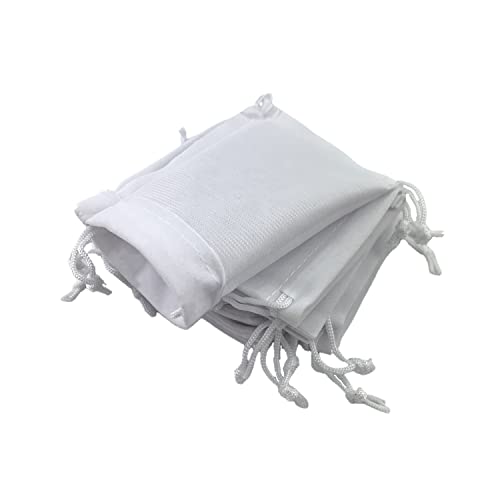 Palmhomee Pack of 48 3x4 Inch Velvet Drawstring Bags Gift Bag Velvet Pouch For Jewelry Wedding and Party Favor (White) - color: White