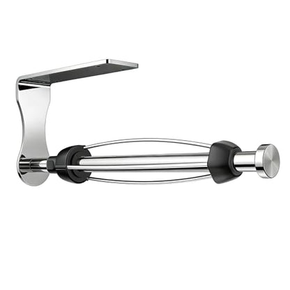 SetSail Paper Towel Holder, Single Hand Operable Paper Towel Holder Under Cabinet with Adjustable Damper Easy Tear Wall Mount Self-Adhesive or Drilled for Kitchen Bathroom, Mirror Silver - color: Bright Silver