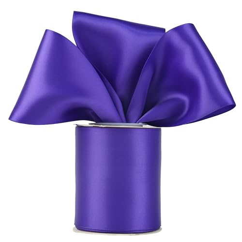 Purple Double-Faced Satin Ribbon, 3 Inch x 10 Yards - color: Regal Purple