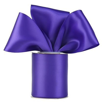 Purple Double-Faced Satin Ribbon, 3 Inch x 10 Yards - color: Regal Purple