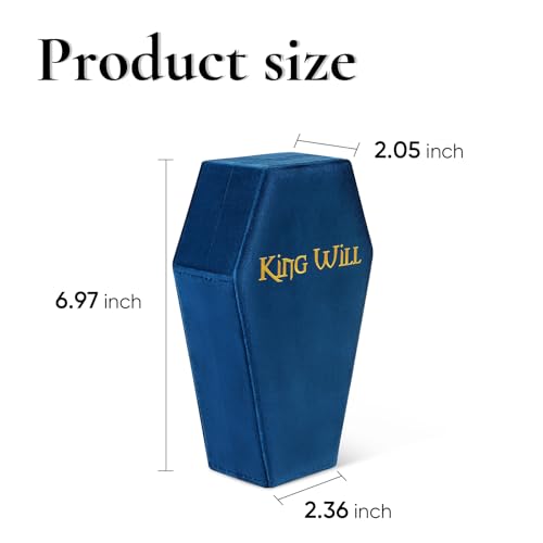 Mens Velvet Ring Box Organizer Coffin-Shape Unisex Storage Case for Rings - color: Blue&White