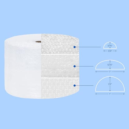 The Boxery 24 in x 65 ft Bubble Roll, Large Bubble 1/2 in Clear Cushioning Wrap, Perforated for Packing Moving Shipping Supplies - size: 24 in x 65 ft
