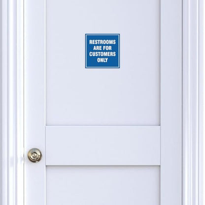 Signs ByLITA Square Restrooms Are For Customers Only Sign (Black) - Small 2 Pack - color: Black, size: 4 x 4" - Small (2 Pack)