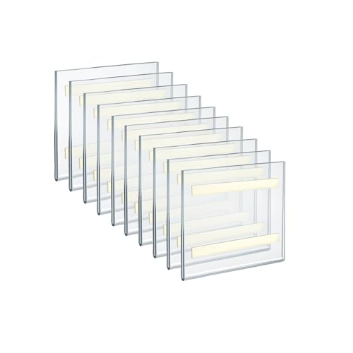Azar Displays Acrylic Sign Holders with Adhesive Tape, 5 1/2in x 5 1/2in, Clear, Pack of 10 - size: 5.5 in. W x 5.5 in H