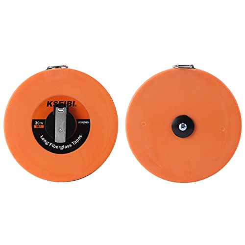 KSEIBI 302925 Long Fiberglass Tape Measure Double Face Printing Inch/Metric for Construction Work (100ft / 30m) - size: 30.5 m