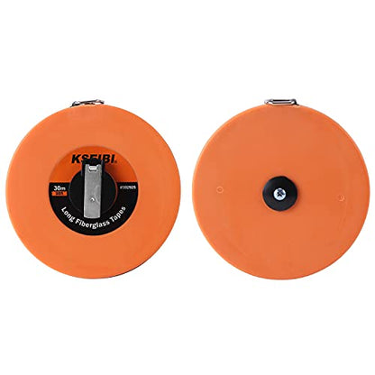 KSEIBI 302925 Long Fiberglass Tape Measure Double Face Printing Inch/Metric for Construction Work (100ft / 30m) - size: 30.5 m