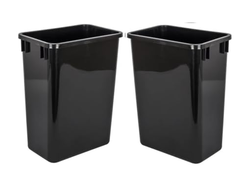 44-Quart, 11 Gallon Plastic Trash Can, 2 Black Durable Garbage Bin - color: Black, size: Double-Bins