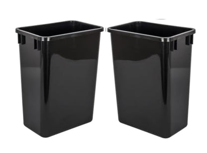 44-Quart, 11 Gallon Plastic Trash Can, 2 Black Durable Garbage Bin - color: Black, size: Double-Bins