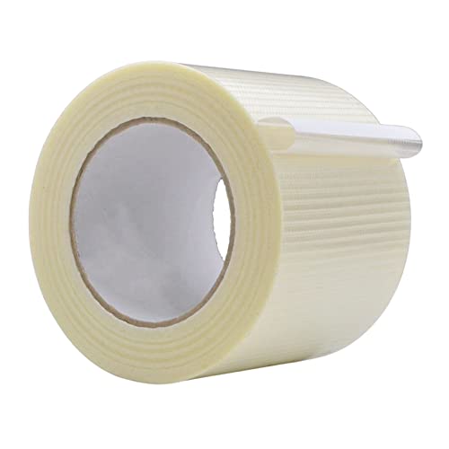 WOD BFST47 Bi-Directional Filament Strapping Tape, 4 inch x 60 yds. Fiberglass Reinforced Packaging Tape, Filaments Run H-V with High Adhesion and Tear Resistance, Hexayurt Tape - size: 4 inch