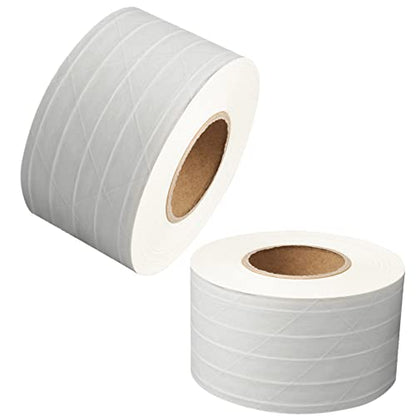 2 Pack Water Activated Tape Length 300 feet x Width 2.4" Reinforced Gummed Kraft Paper Tape Packing Sealing Fiberglass Recyclable Tape White - color: White