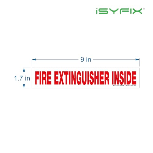 iSYFIX Fire Extinguisher Inside Sign, 9x1.7 Inch, White Reflective, 5 Pack - color: White Reflective, size: 9x1.7 (5 Pack)