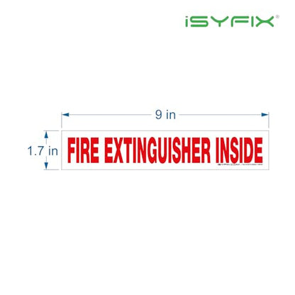 iSYFIX Fire Extinguisher Inside Sign, 9x1.7 Inch, White Reflective, 5 Pack - color: White Reflective, size: 9x1.7 (5 Pack)
