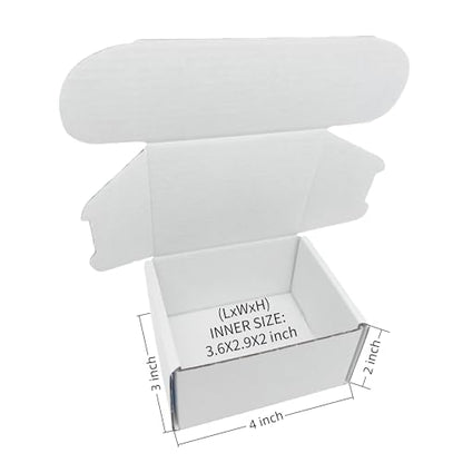 4x3x2 Inches 50 Pack White Corrugated Cardboard Shipping Boxes - size: 4x3x2 inch 50 Pack