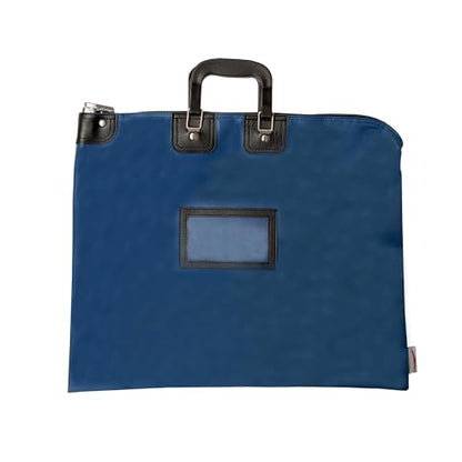 Lockable Document Bag with handles, 15 x 19 - color: Navy Blue