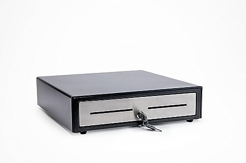 Star Micronics CD4-1616 5 Bill / 8 Coin Choice Series Cash Drawer with Stainless Steel Drawer Front, 2 Media Slots, and Included Cable (16" x 16") - Black - color: Black, size: 16" x 16" (5 Bill / 8 Coin)